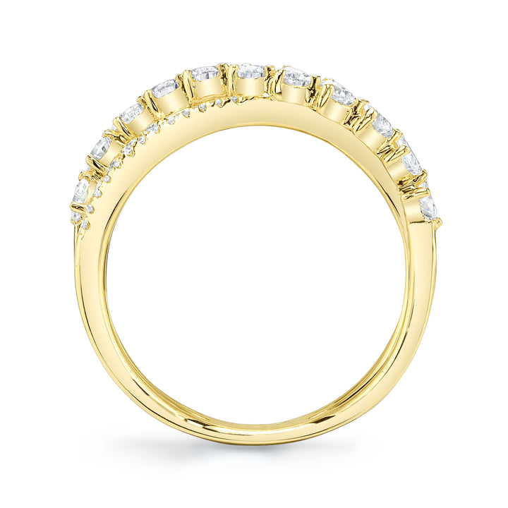 Shy Creation 14K Yellow Gold 1.07 TCW Diamond Pear Bridge Ring SC55029125