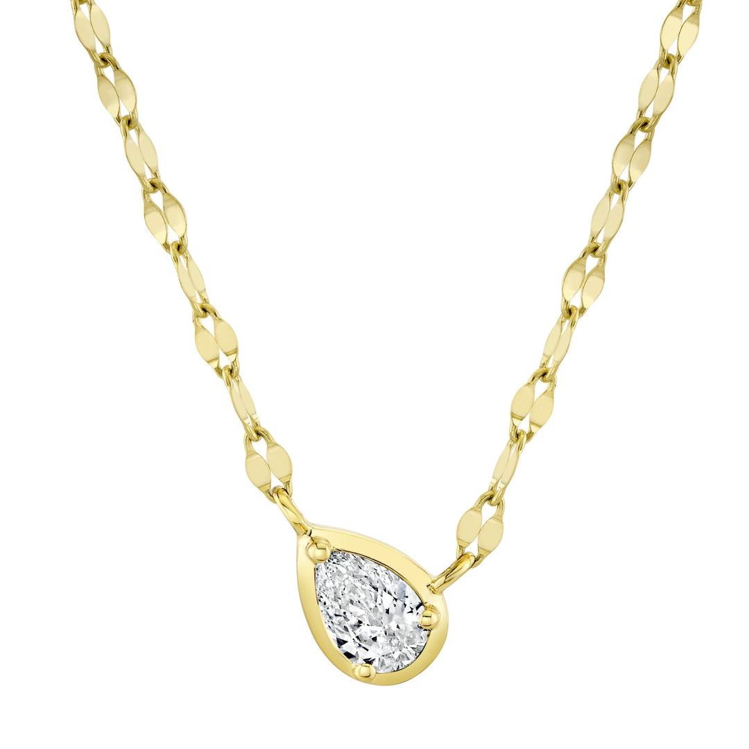 Shy Creation 0.23 ct Diamond Pear Sparkle Chain Necklace in 14K Yellow Gold — product view — SC55029714