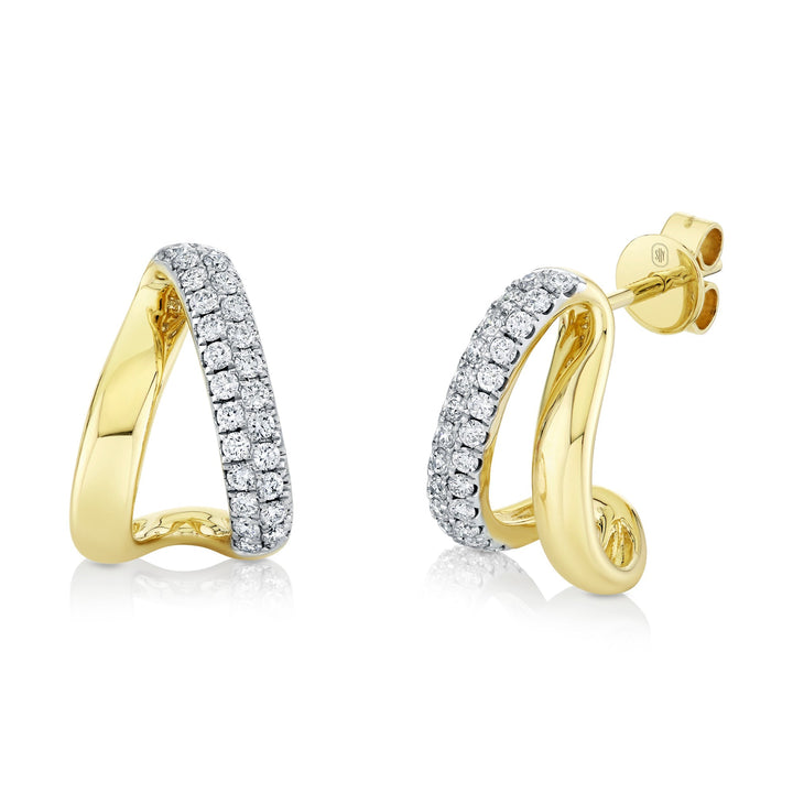 Shy Creation 0.47 ct Diamond Pavé Earrings in 14K Yellow Gold — product view — SC55029782RD