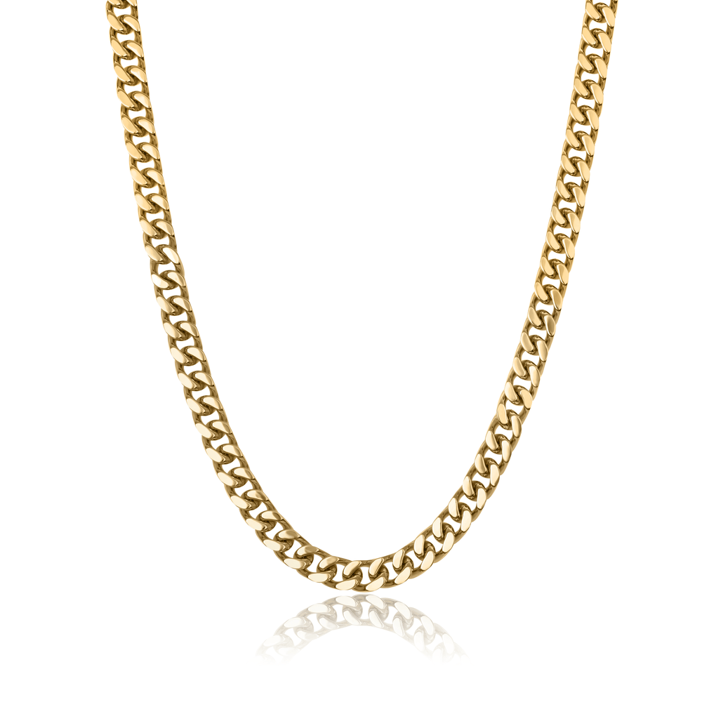 Italgem Steel Gold-Tone Curb Link Chain 9.4mm