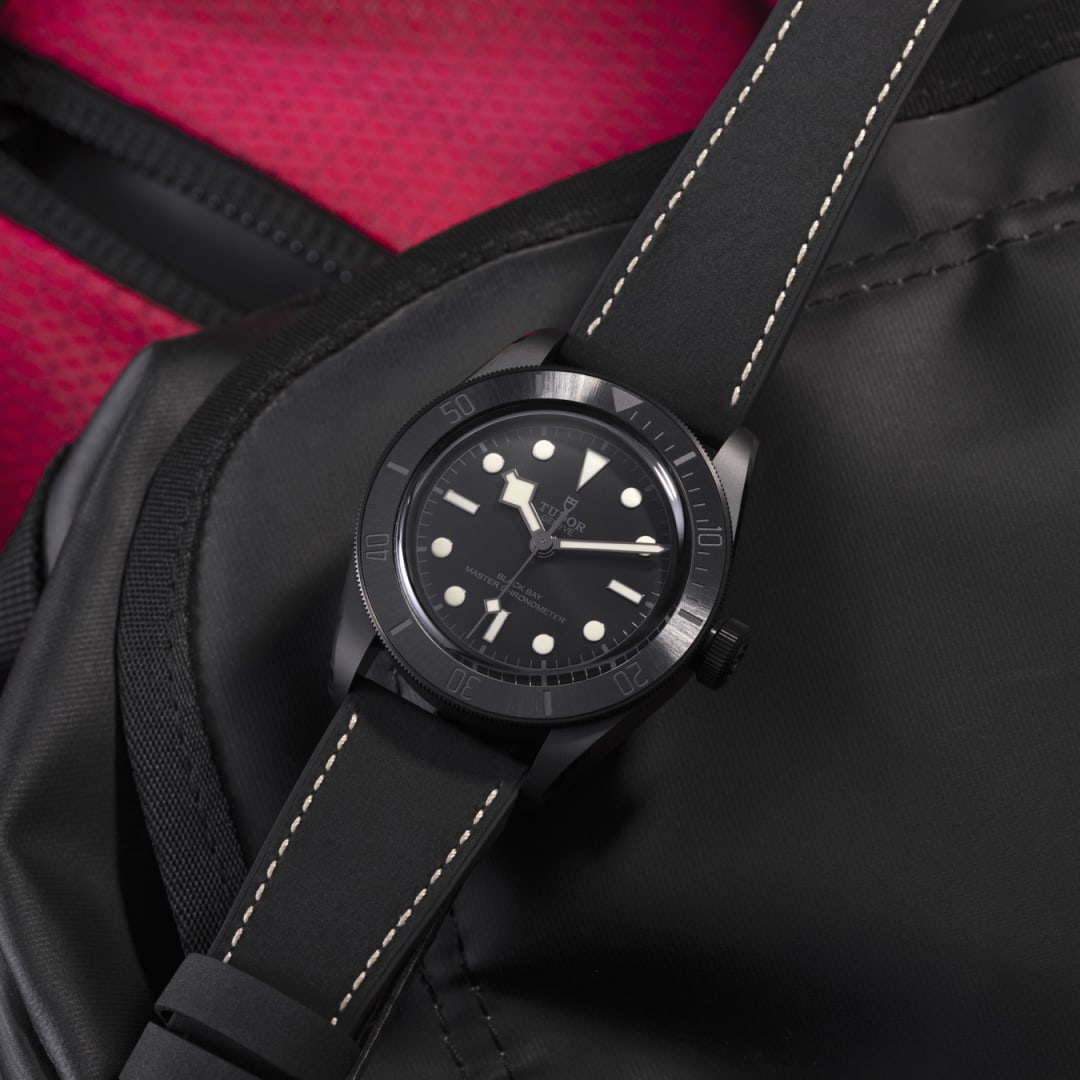 TUDOR Black Bay Ceramic 41 mm M79210CNU-0001 leather strap