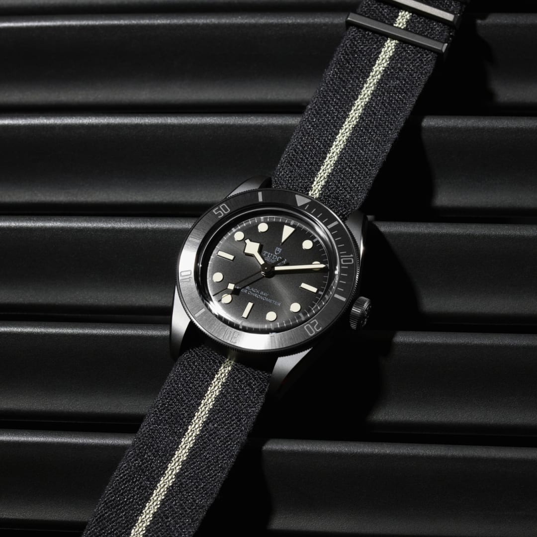 TUDOR Black Bay Ceramic 41 mm M79210CNU-0001 nato strap view