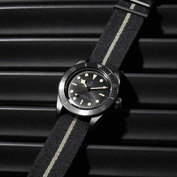 TUDOR Black Bay Ceramic 41 mm M79210CNU-0001 nato strap view