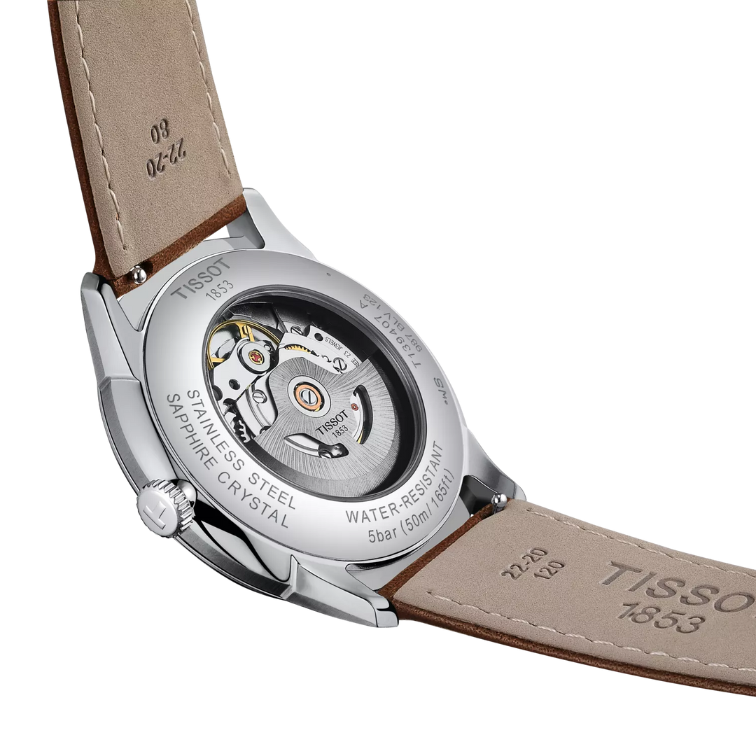 Tissot Chemin des Tourelles Powermatic 80 42 mm T1394071604100 case back detail