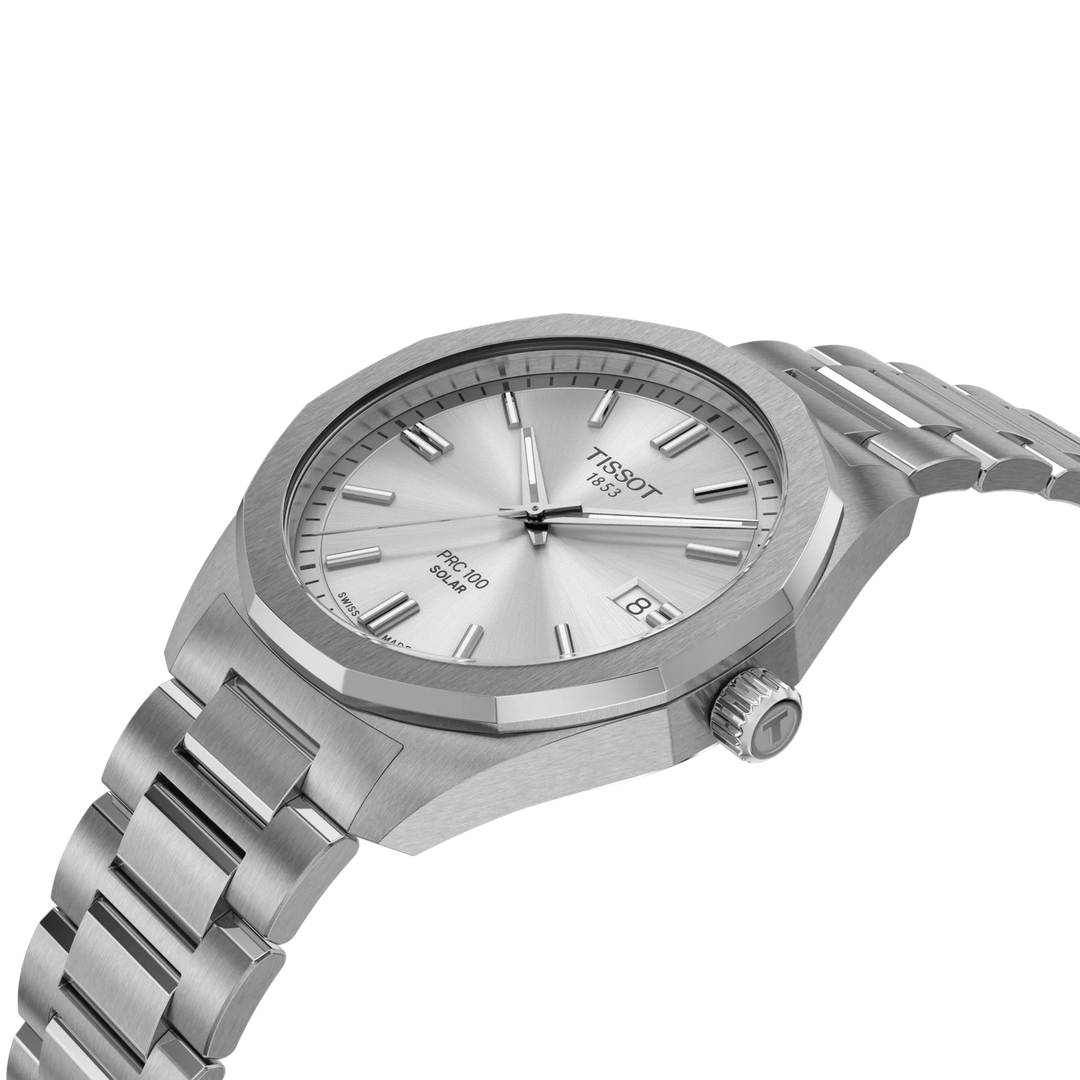 Tissot PRC 100 Solar Quartz 39mm T151.422.11.031.00 dial detail