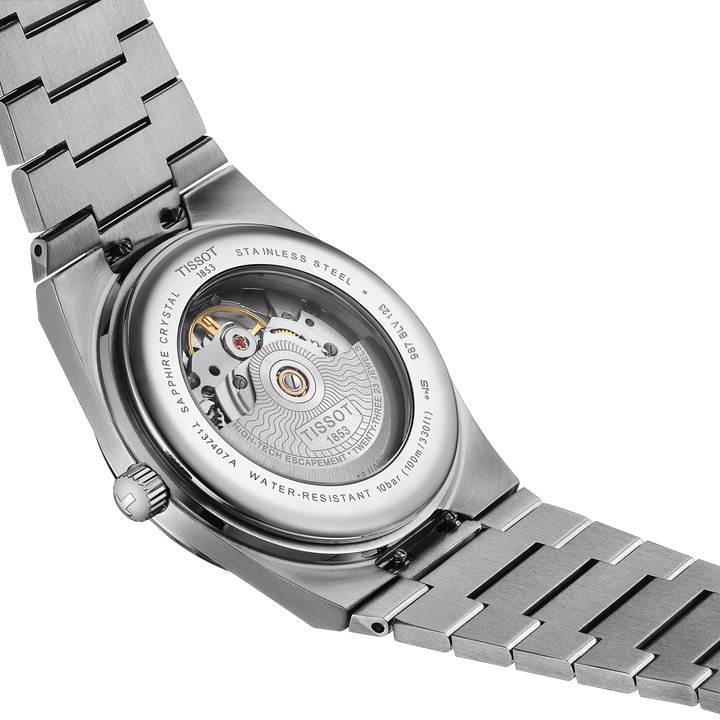 Tissot PRX Powermatic 80 40 mm T1374072103100 open case back detail