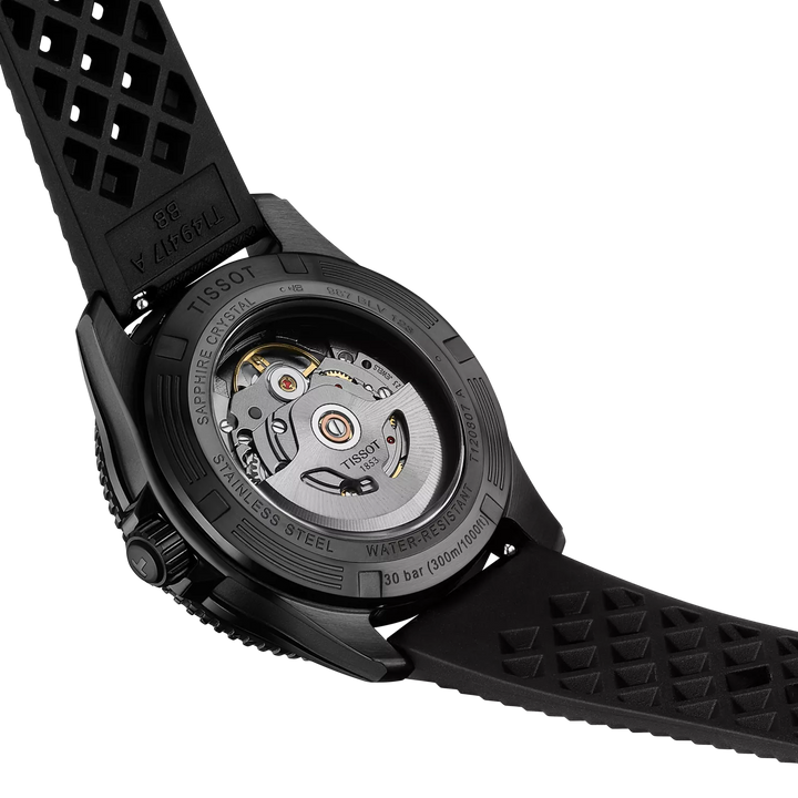 Tissot Seastar 1000 Powermatic 80 40mm T1208073704100 open case back detail