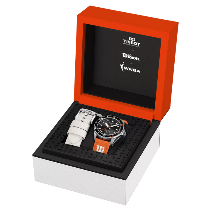 Tissot Seastar Wilson WNBA 40 mm T1208071705100 box open