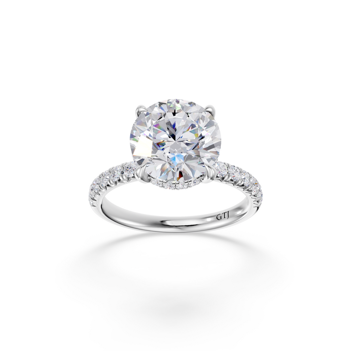 Pavé Lab Grown Diamond Engagement Ring