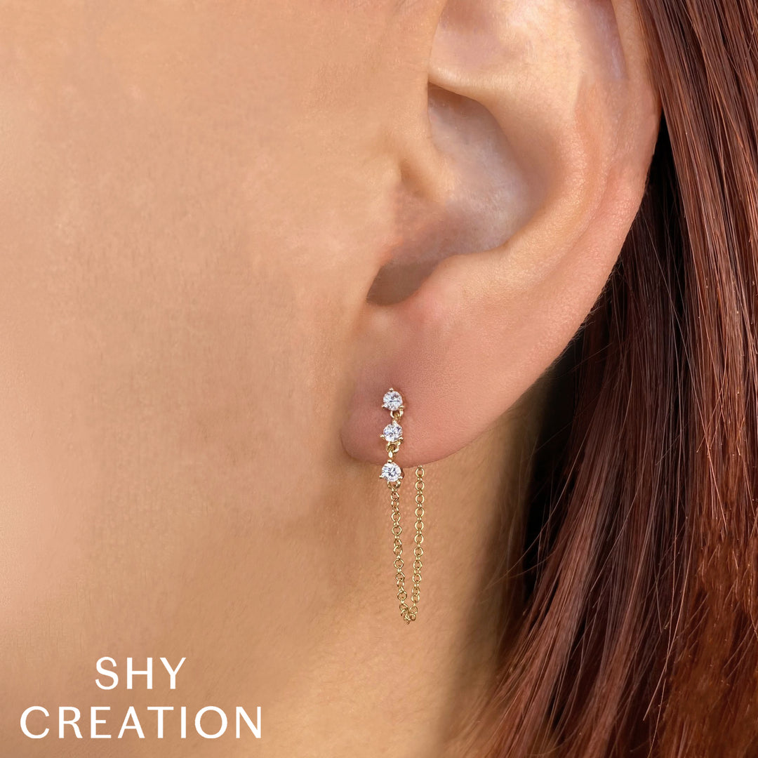 Shy Creation 0.29 Ct Diamond Chain Earring SC55025031
