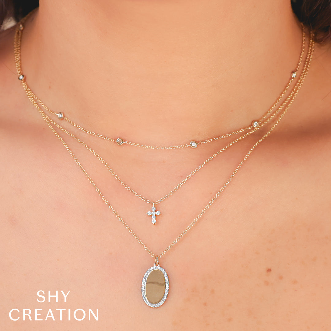 Shy Creation 14K Yellow Gold 18" 0.12 TCW Diamonds By The Yard Chain SC55026640