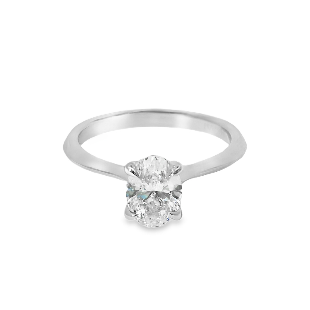 14K Oval Lab Diamond Solitaire Engagement Ring