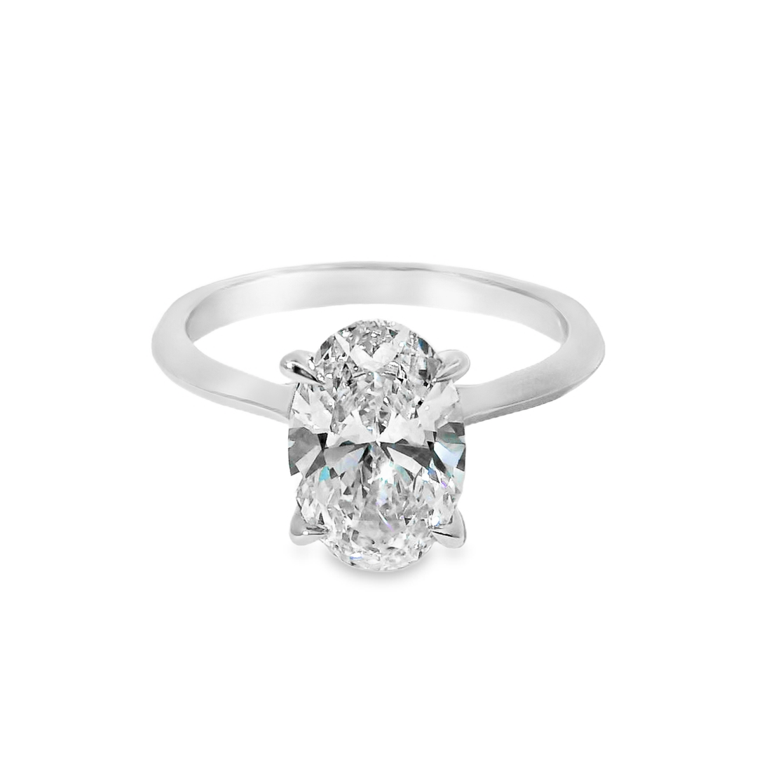 14K Oval Lab Diamond Solitaire Engagement Ring