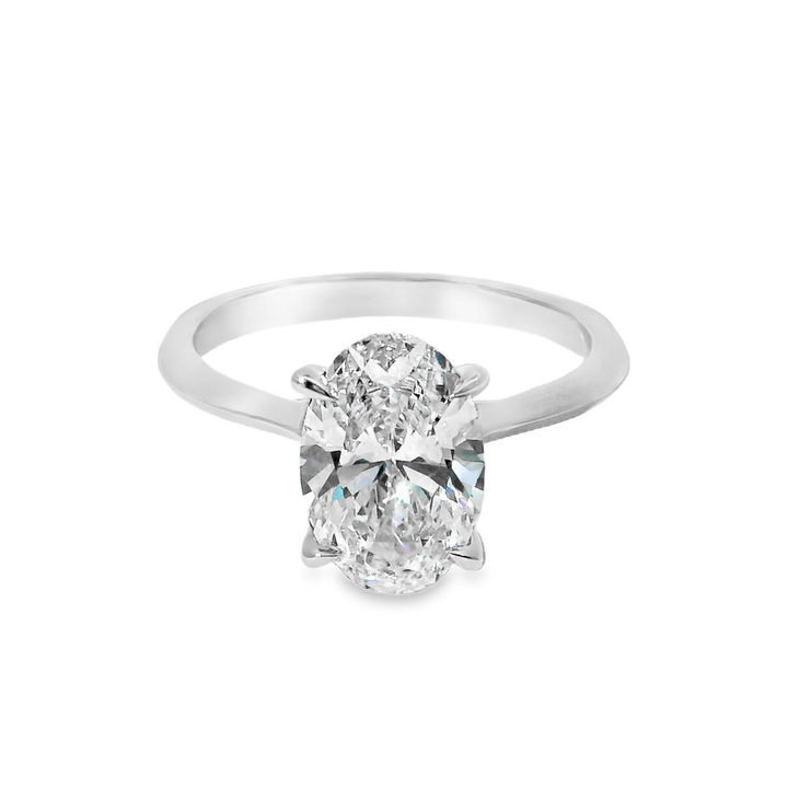 14K Oval Lab Diamond Solitaire Engagement Ring