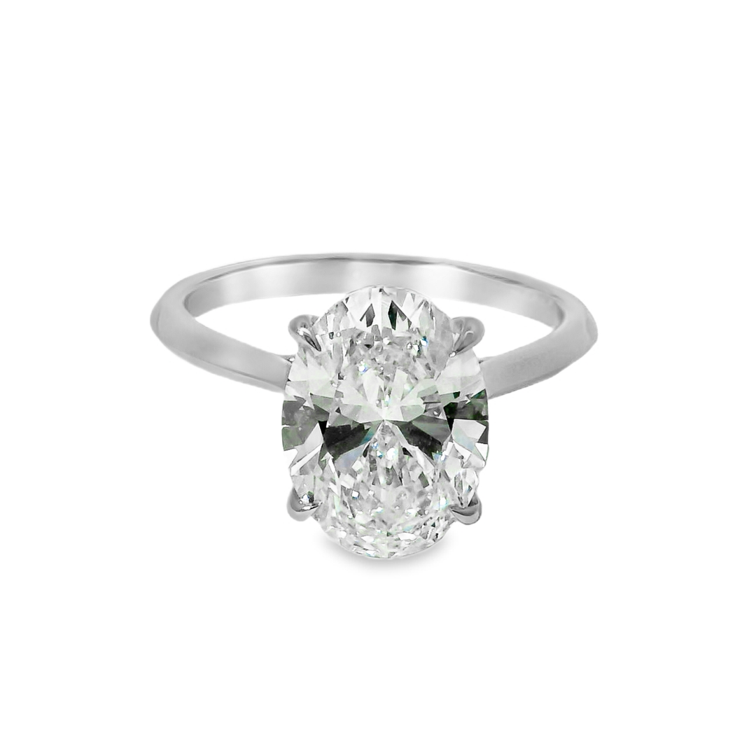 14K Oval Lab Diamond Solitaire Engagement Ring
