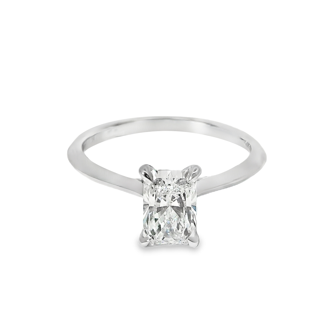 14K Gold Radiant Lab Diamond Solitaire Engagement Ring