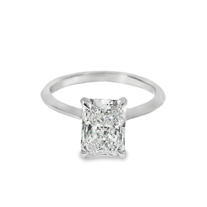 14K Gold Radiant Lab Diamond Solitaire Engagement Ring