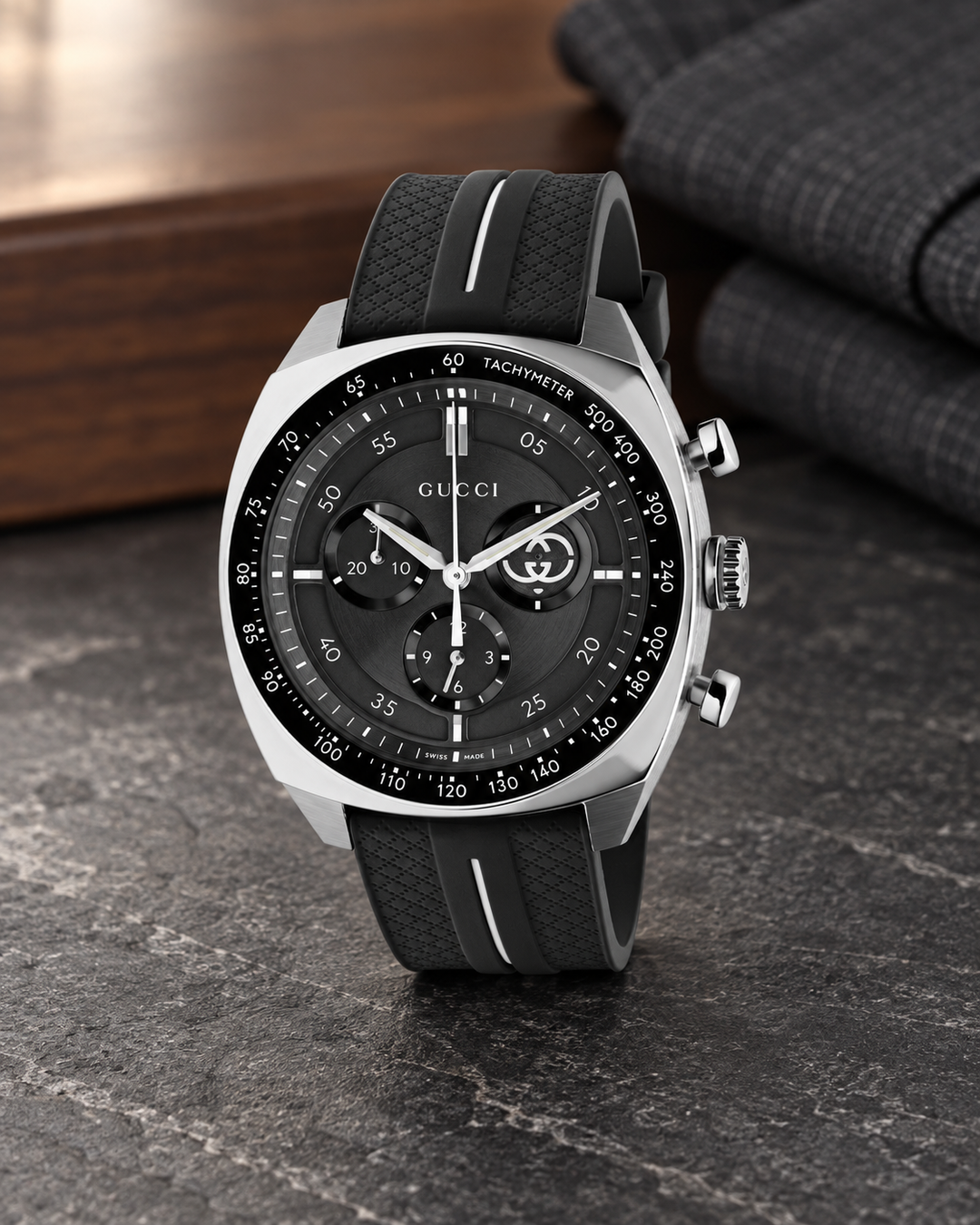 Gucci Interlocking 41 mm Quartz Chronograph Watch YA142320 lifestyle view