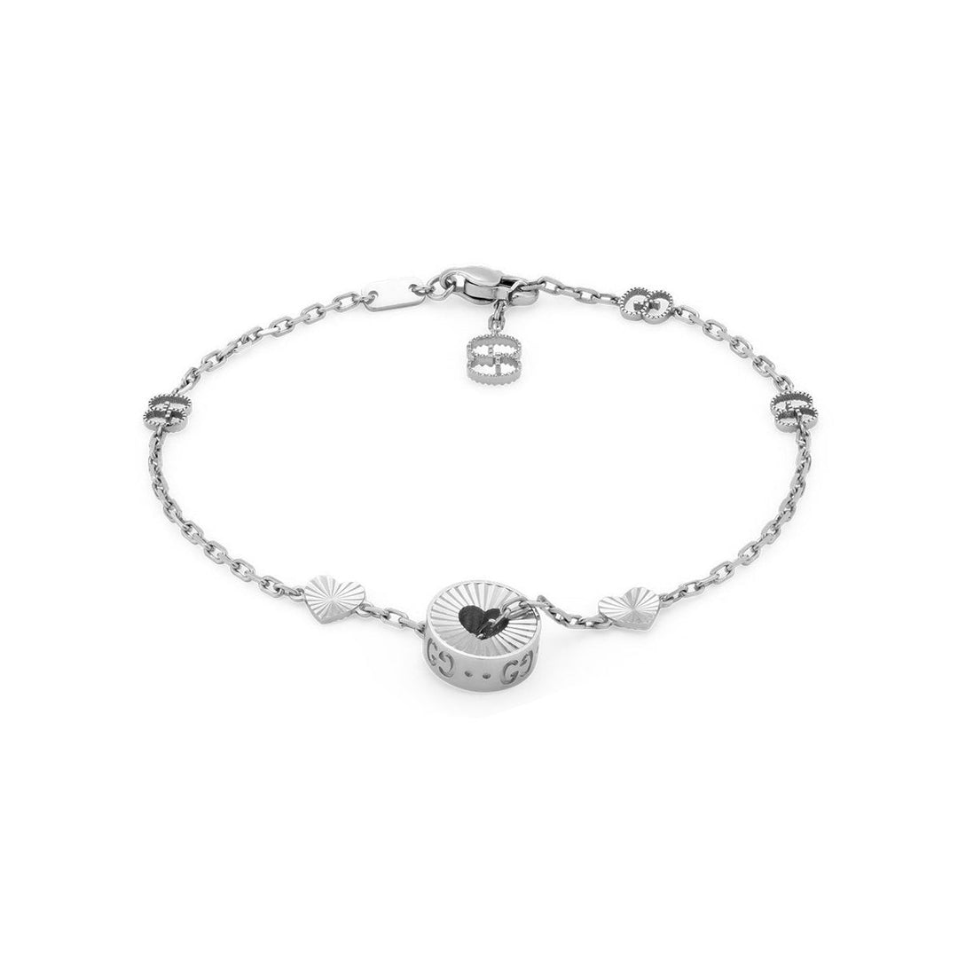 Gucci Icon 18K White Gold Heart Bracelet YBA729383002016