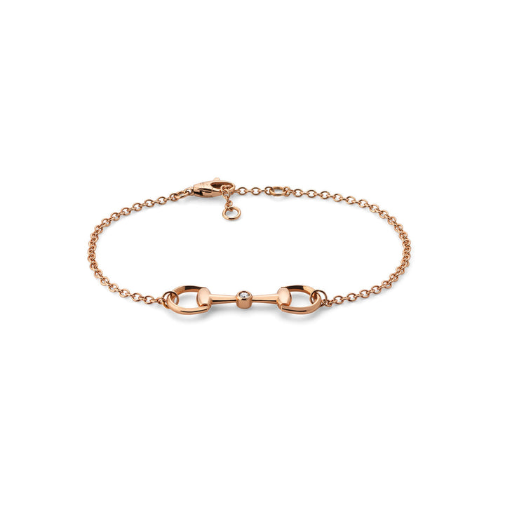 Gucci Horsebit 18K Rose Gold Diamond Chain Bracelet YBA796174001017