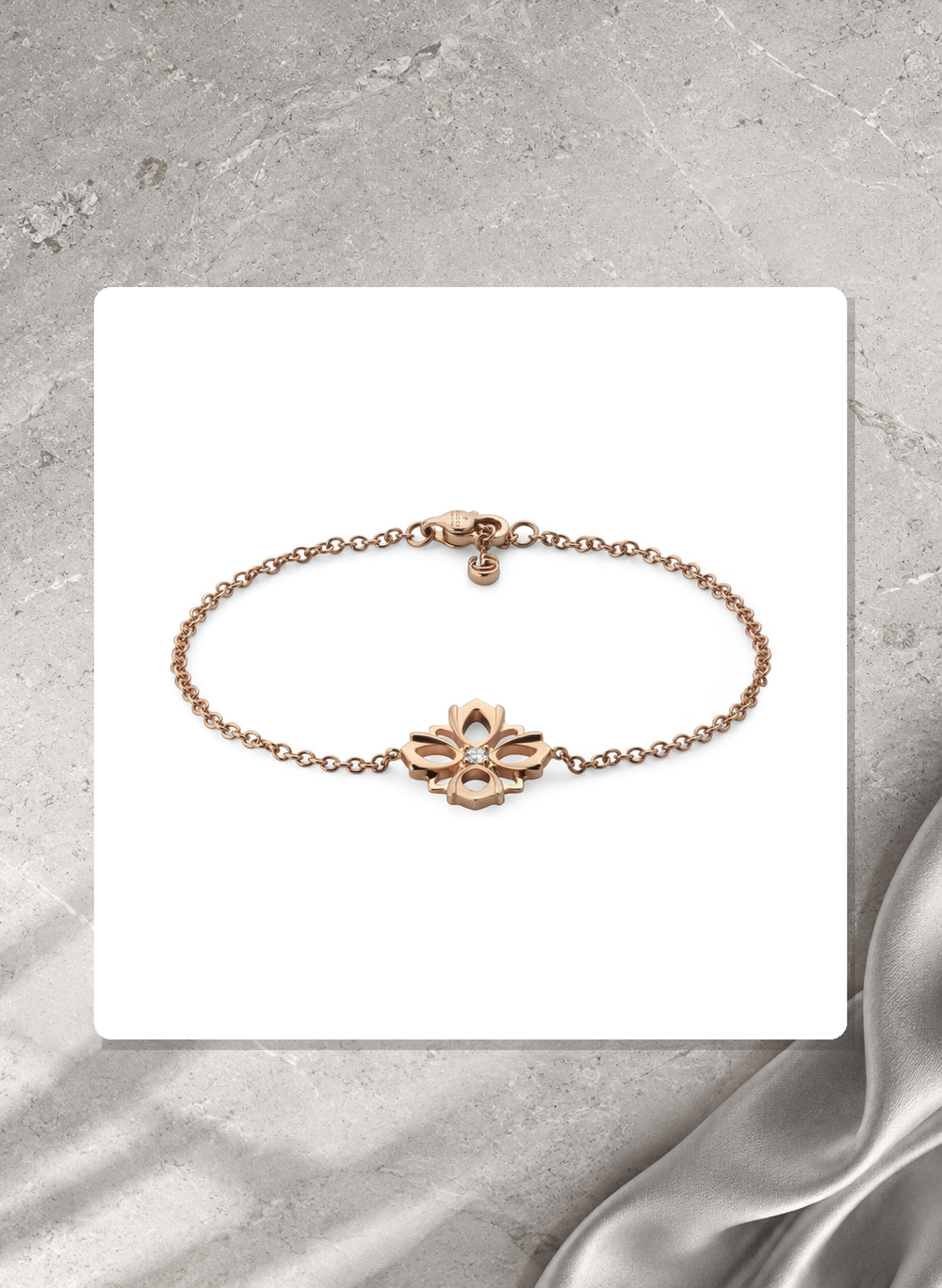 Gucci Flora 18K Rose Gold Diamond Chain Bracelet YBA796247001017 lifestyle view