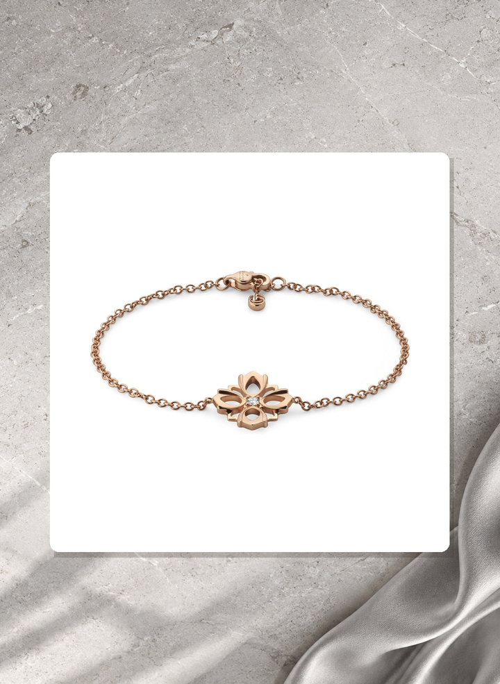 Gucci Flora 18K Rose Gold Diamond Chain Bracelet YBA796247001017 lifestyle view