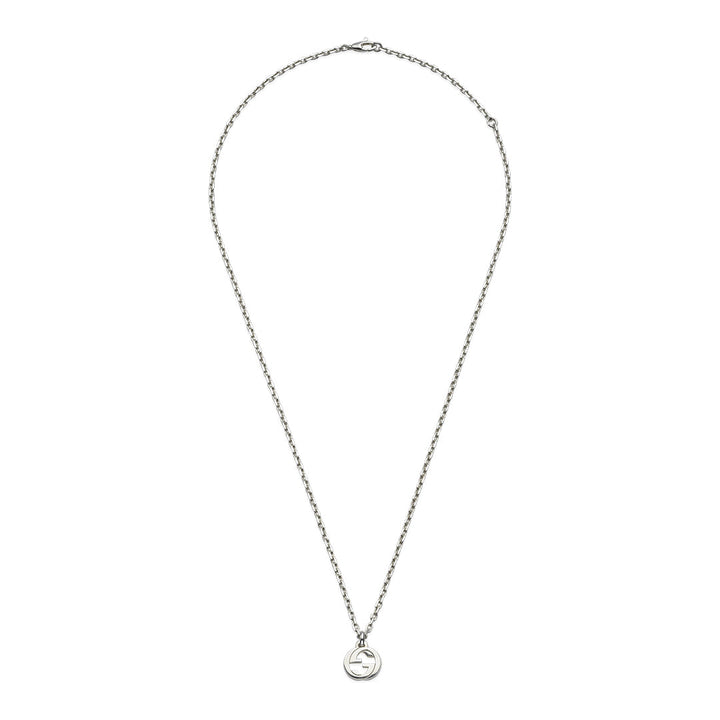 Gucci Interlocking G Sterling Silver Necklace Pendant YBB79635500100U