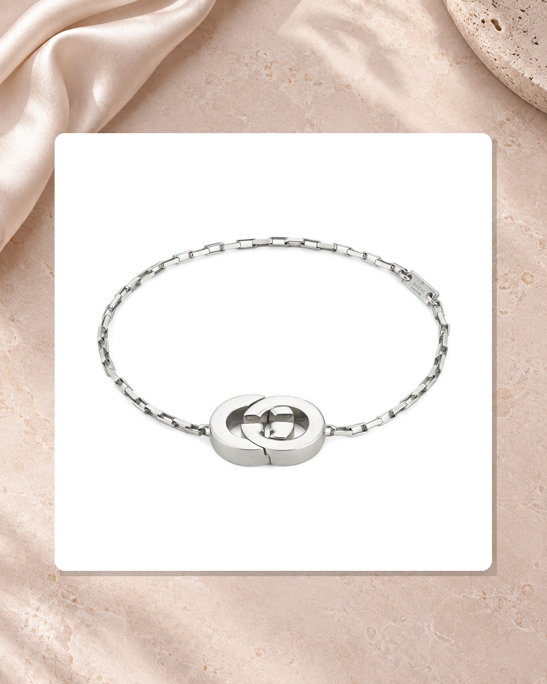 Gucci Interlocking G Charm Sterling Silver Bracelet