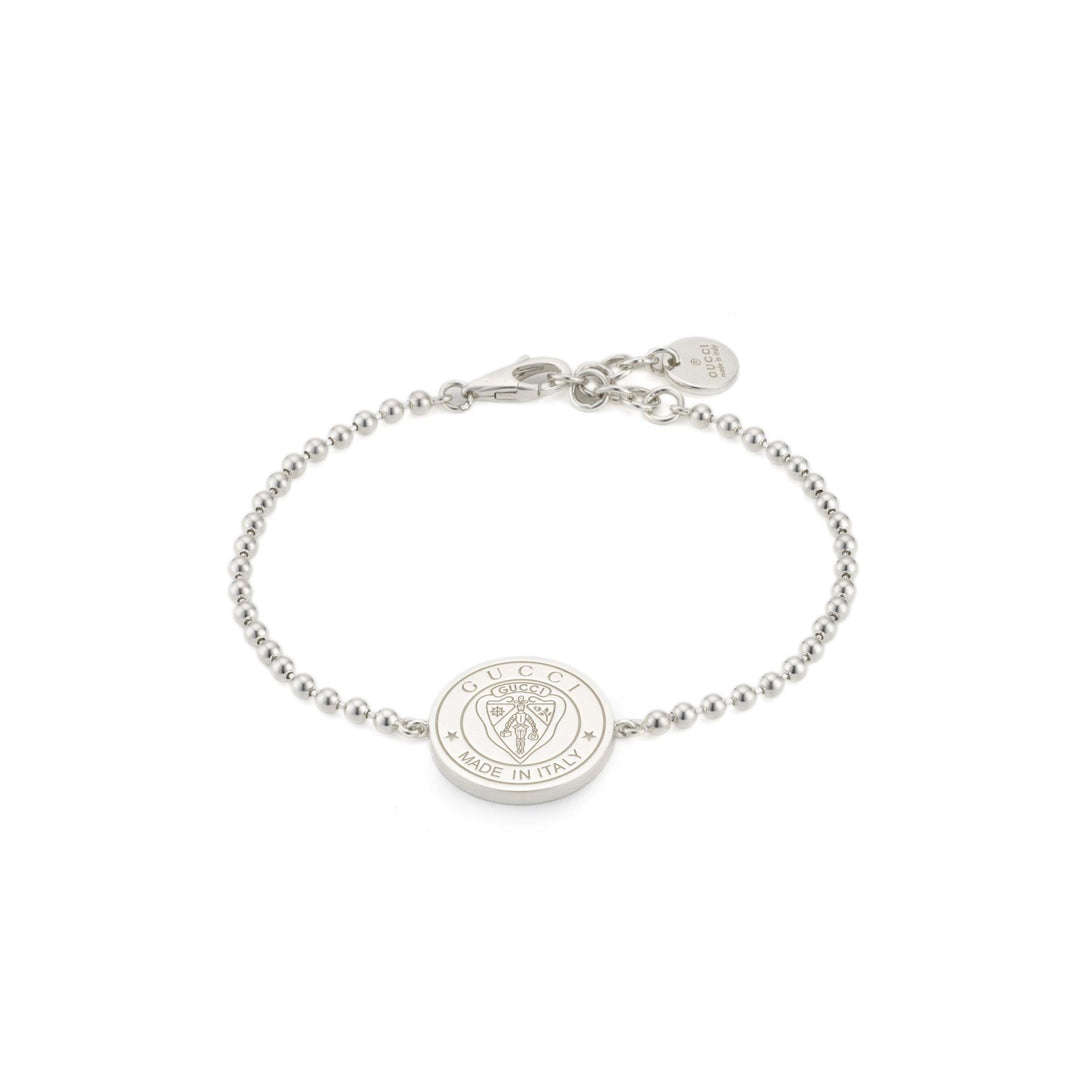 Gucci Crest Sterling Silver Beaded Bracelet 17 cm YBA874248001017