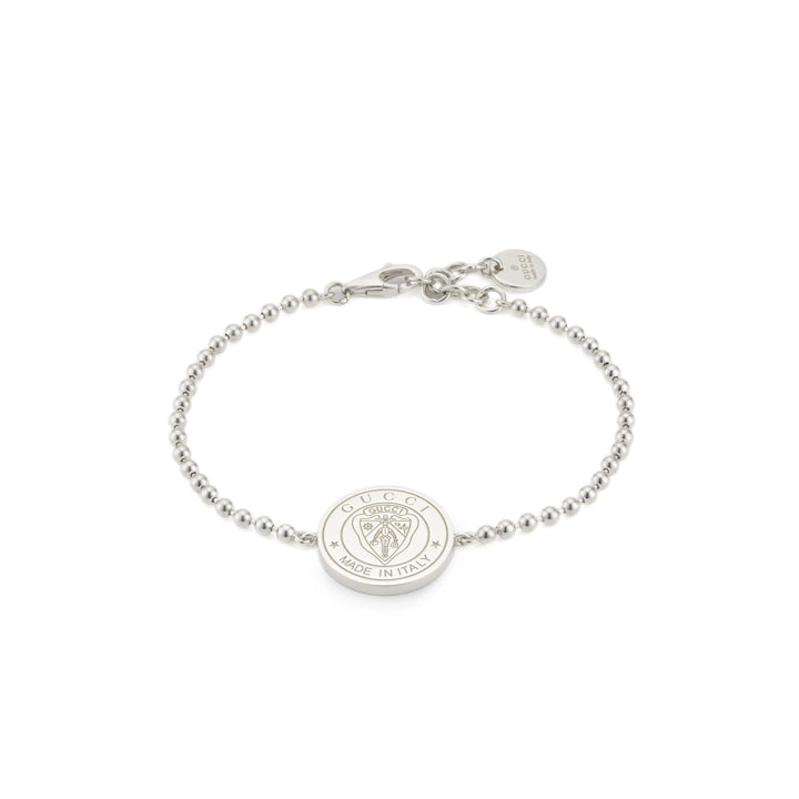 Gucci Crest Sterling Silver Beaded Bracelet 17 cm YBA874248001017