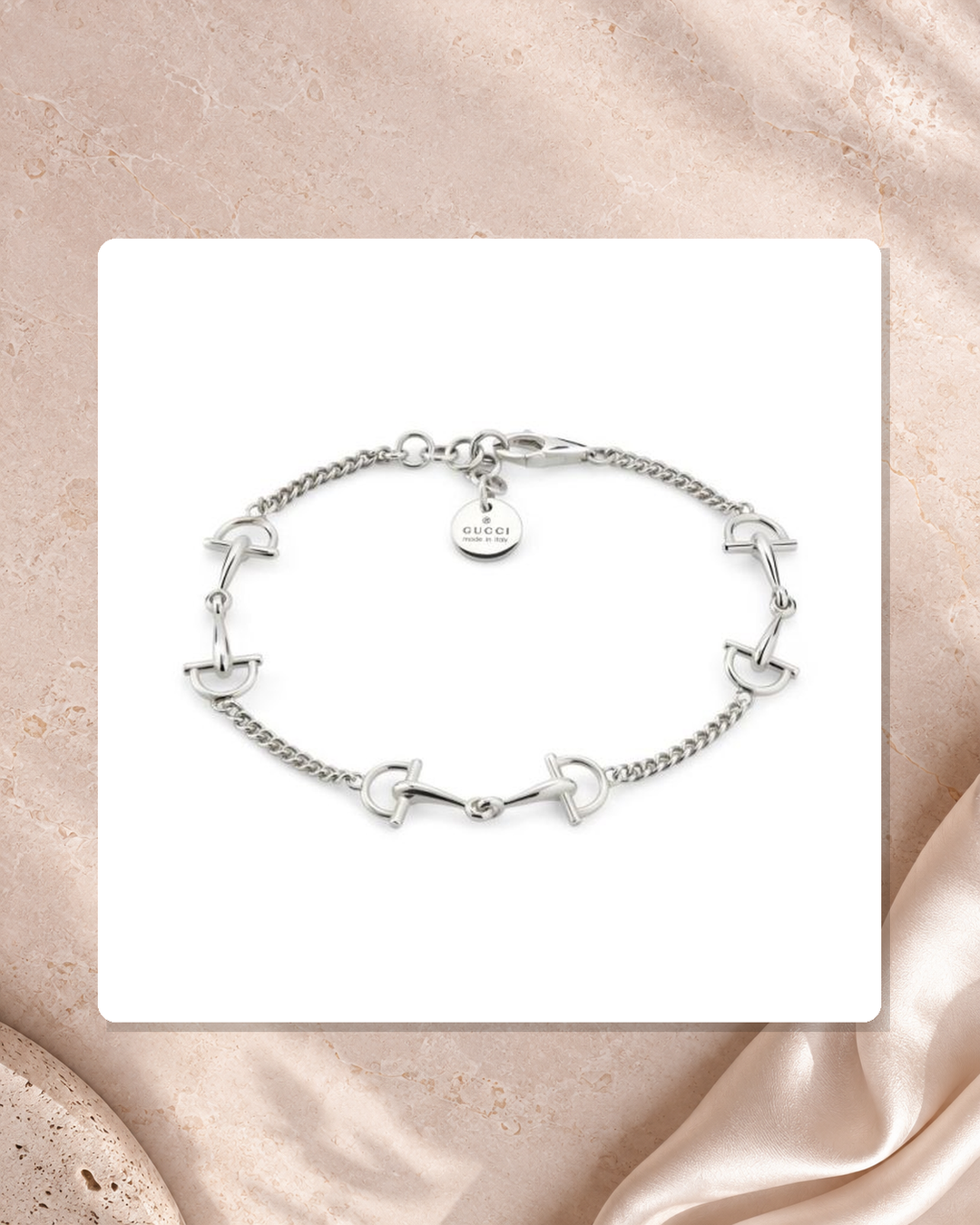 Gucci Staffa Sterling Silver Three-Station Bracelet 17 cm YBA875974001017 lifestyle view