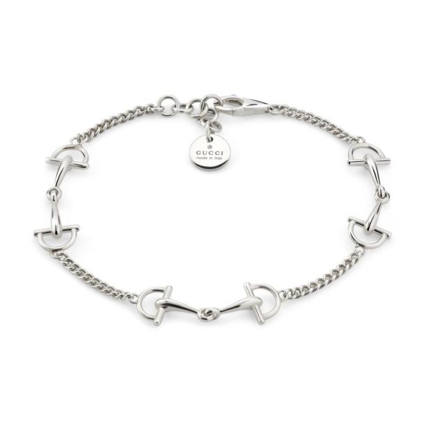 Gucci Staffa Sterling Silver Three-Station Bracelet 17 cm YBA875974001017