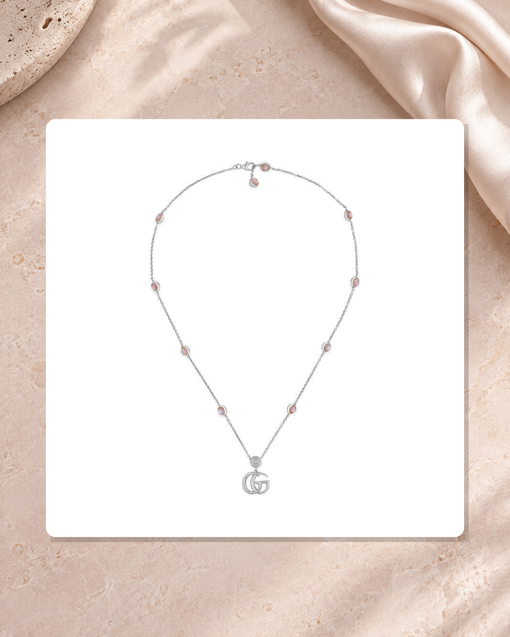 Gucci Marmont Sterling Silver Necklace YBB52739900200U lifestyle view