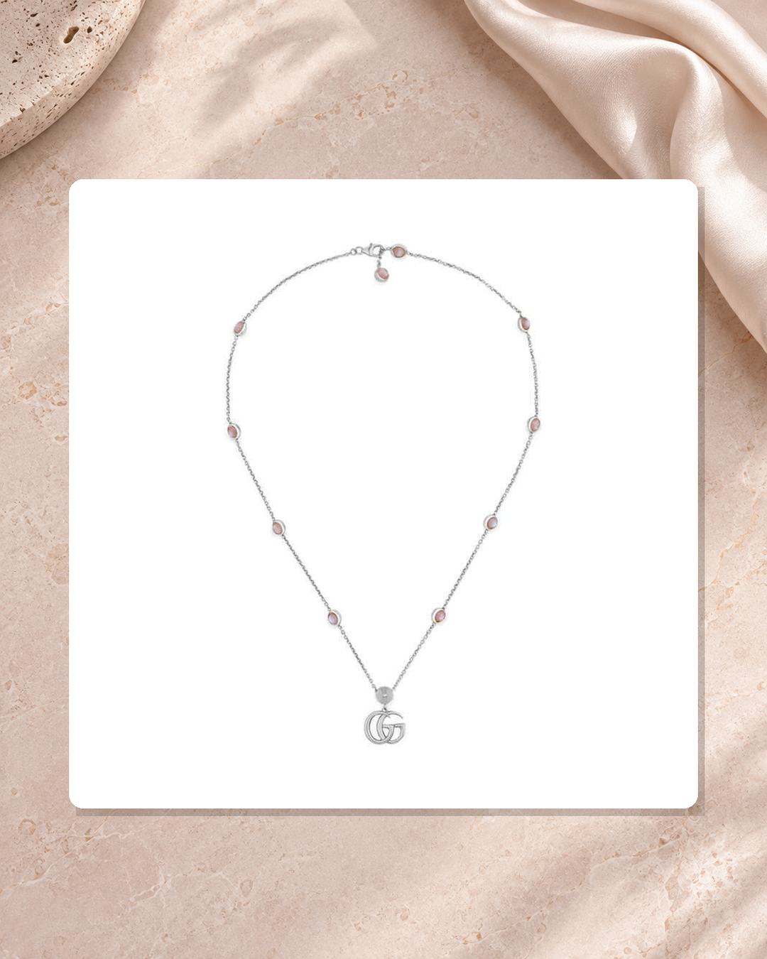 Gucci Marmont Sterling Silver Necklace YBB52739900200U lifestyle view