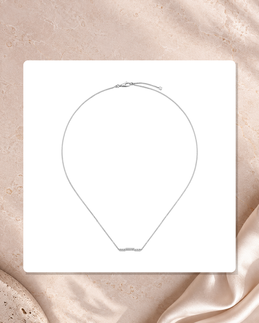 Gucci 18K White Gold 0.14TCW Diamond Gucci Link to Love Necklace YBB66213200100U lifestyle view
