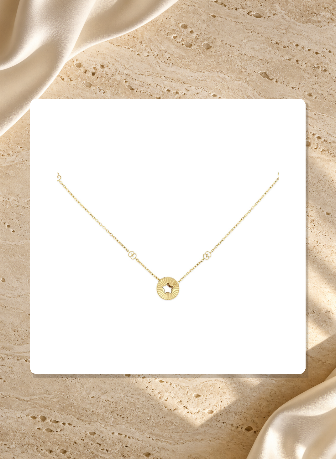 Gucci Icon Star 18K Yellow Gold Necklace Pendant YBB72936300100U lifestyle view