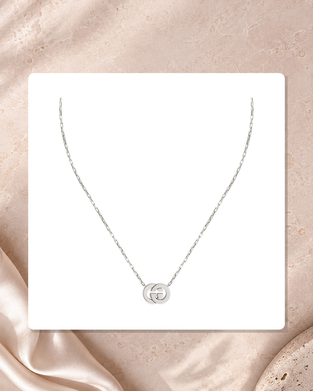 Gucci Interlocking G Sterling Silver Necklace Pendant YBB85396400100U lifestyle view