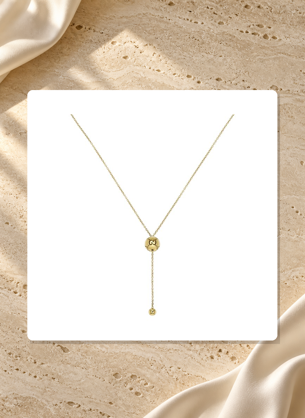 Gucci Icon Ball 18K Yellow Gold Pendant Necklace YBB86192100100U lifestyle view