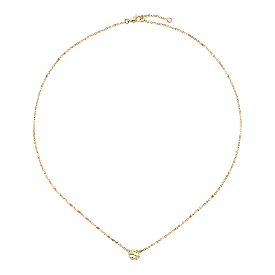 Gucci Interlocking G 18K Yellow Gold Pendant Necklace YBB87419200100U