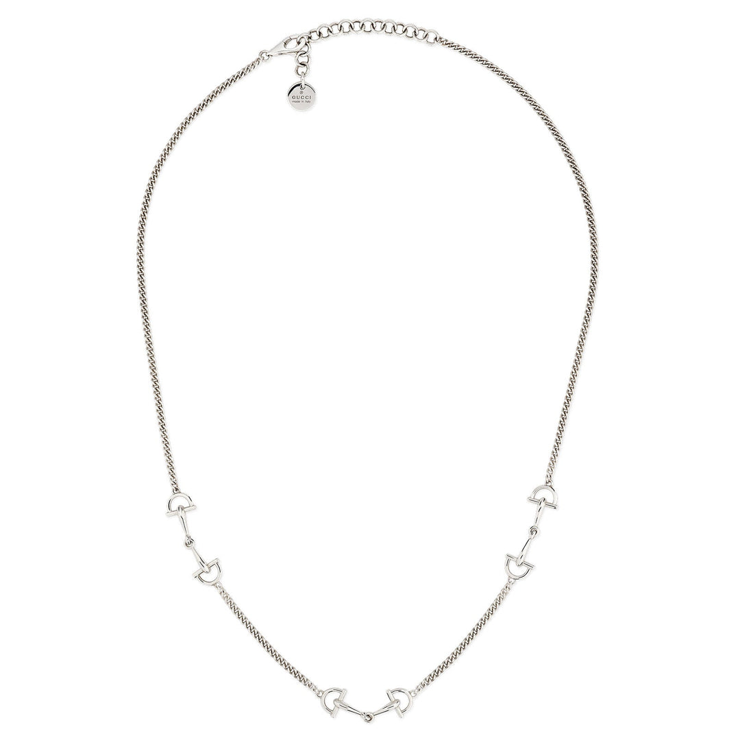 Gucci Staffa Sterling Silver Three-Station Necklace 45–50 cm YBB87589500100U