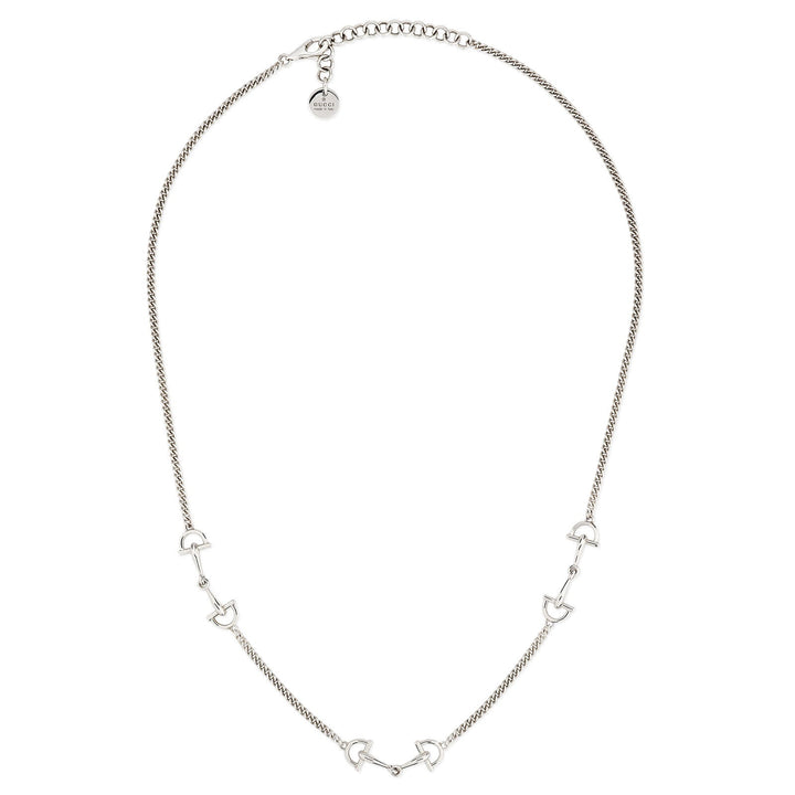 Gucci Staffa Sterling Silver Three-Station Necklace 45–50 cm YBB87589500100U