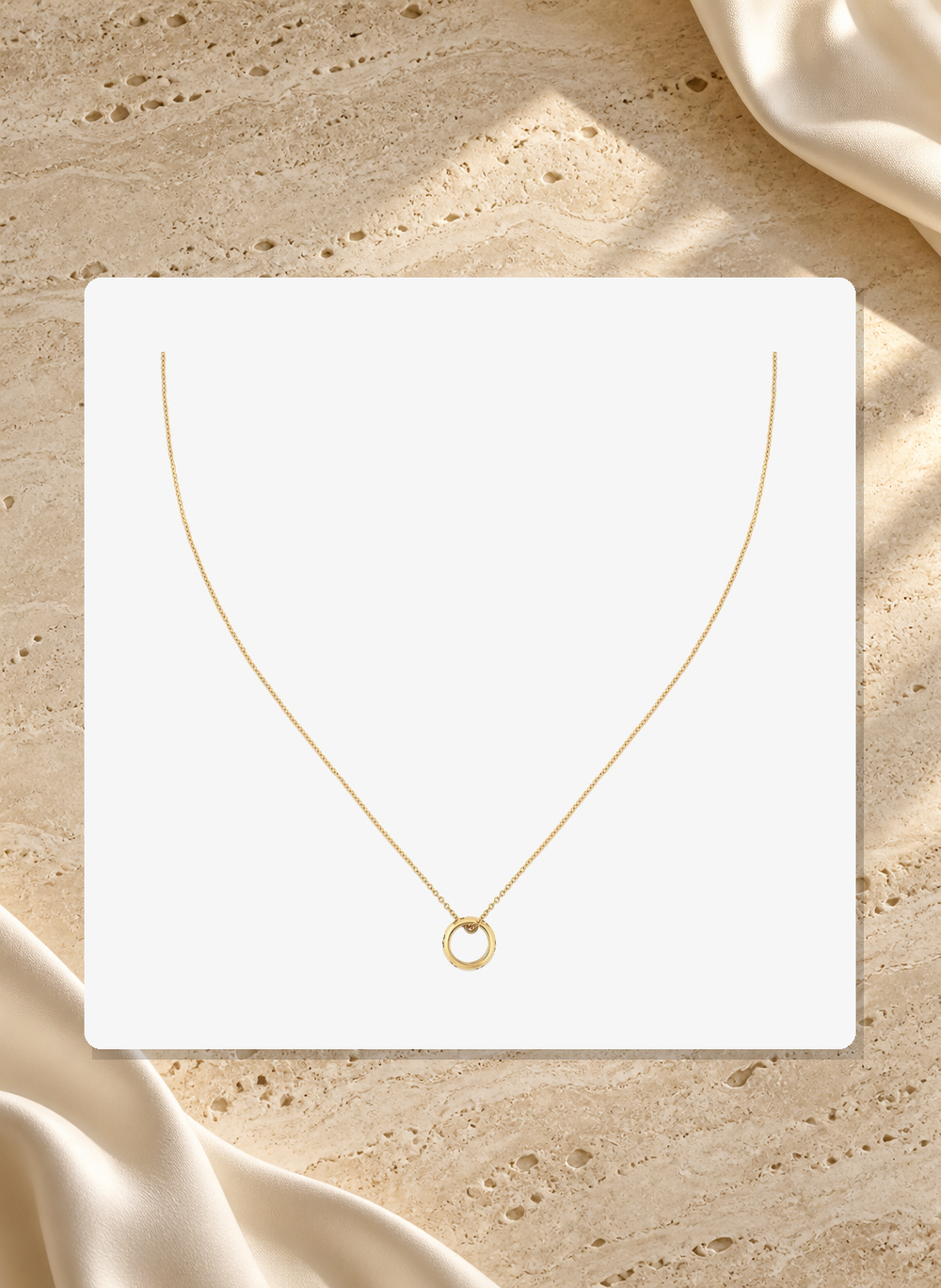 Gucci Icon 18K Yellow Gold GG Ring Necklace YBBA002R900100U lifestyle view