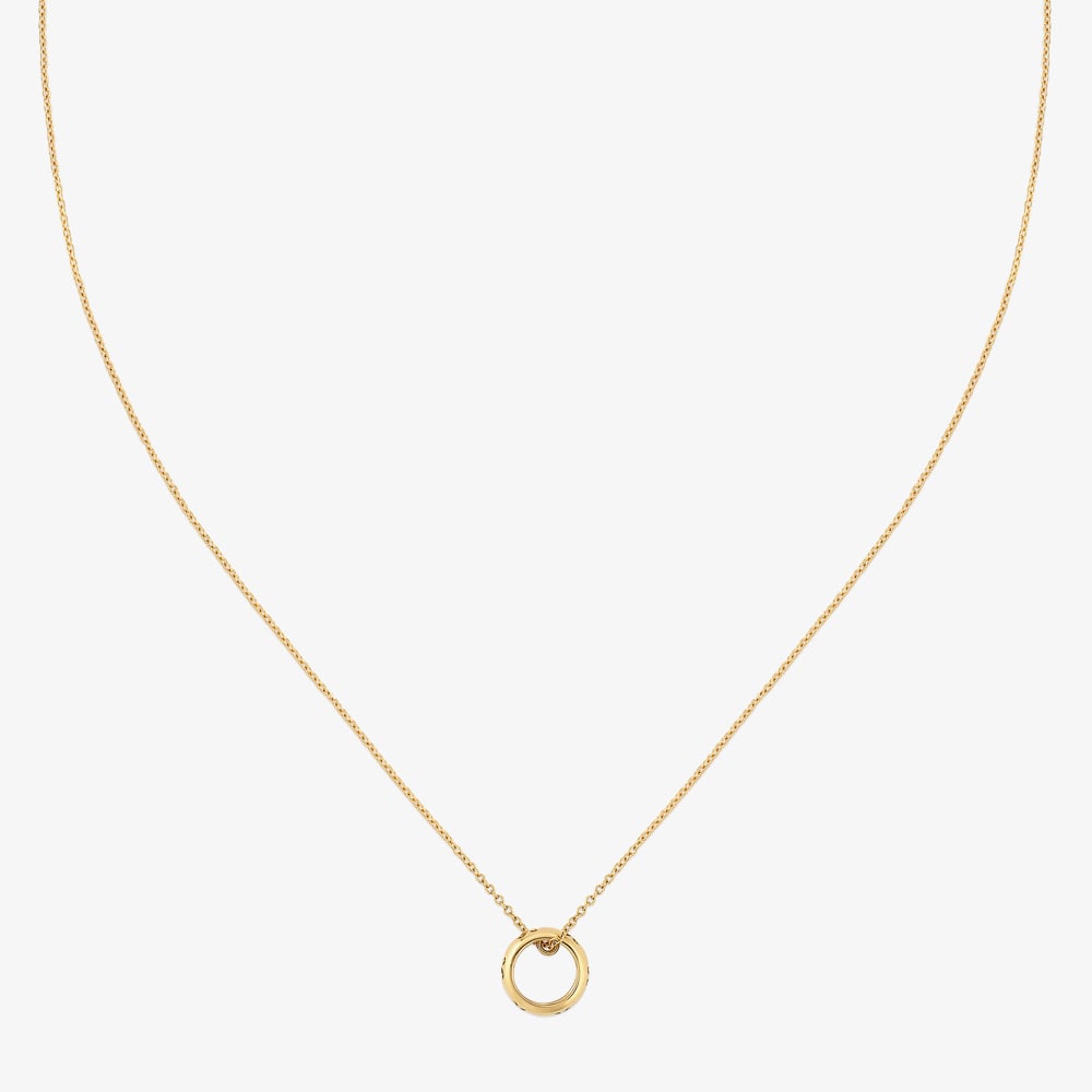 Gucci Icon 18K Yellow Gold GG Ring Necklace YBBA002R900100U