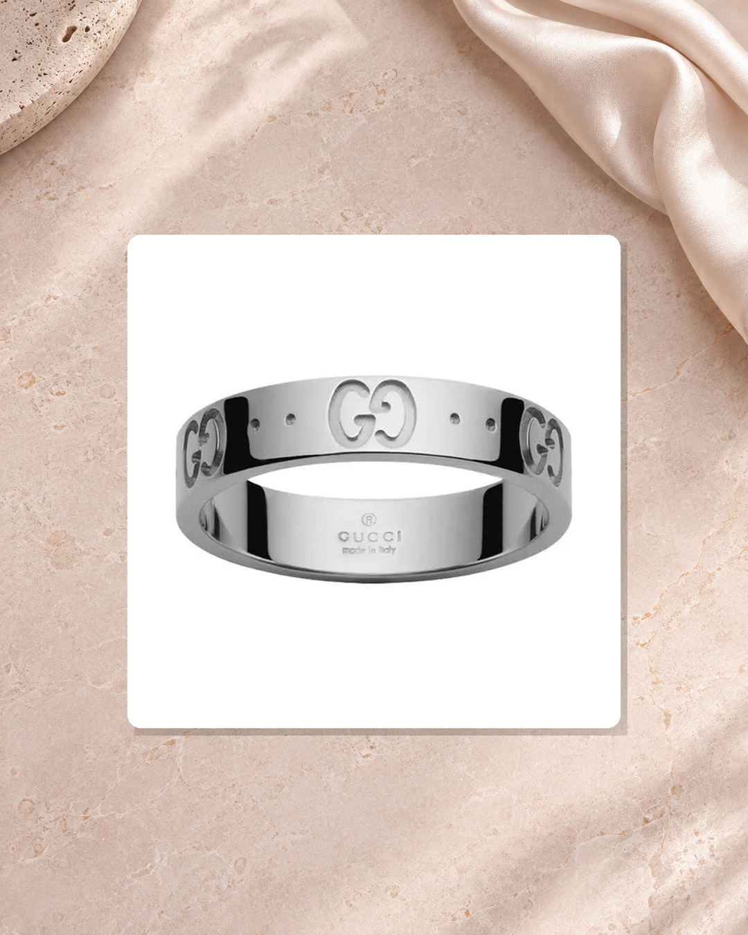Gucci Icon 18K White Gold Band YBC073230002015 lifestyle view
