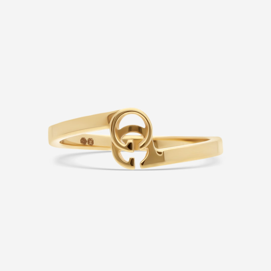 Gucci GG Running 18K Yellow Gold Stackable Ring Size 7.5 YBC457122002016