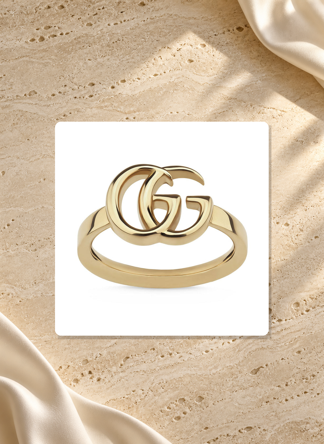 Gucci Running G 18K Yellow Gold Ring YBC525690001014 lifestyle view
