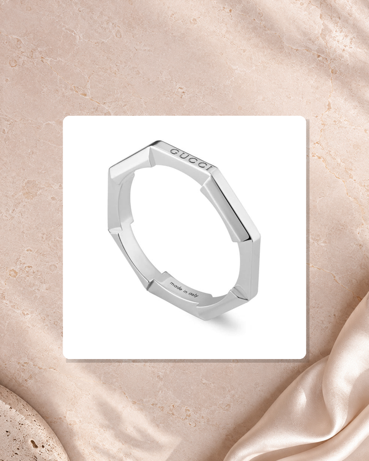 Gucci 18K White Gold Link to Love Ring YBC662194003015 lifestyle view