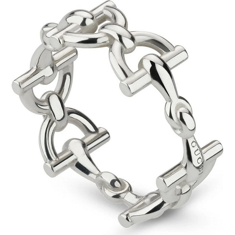 Gucci Staffa Sterling Silver Horsebit Ring YBC875947001013