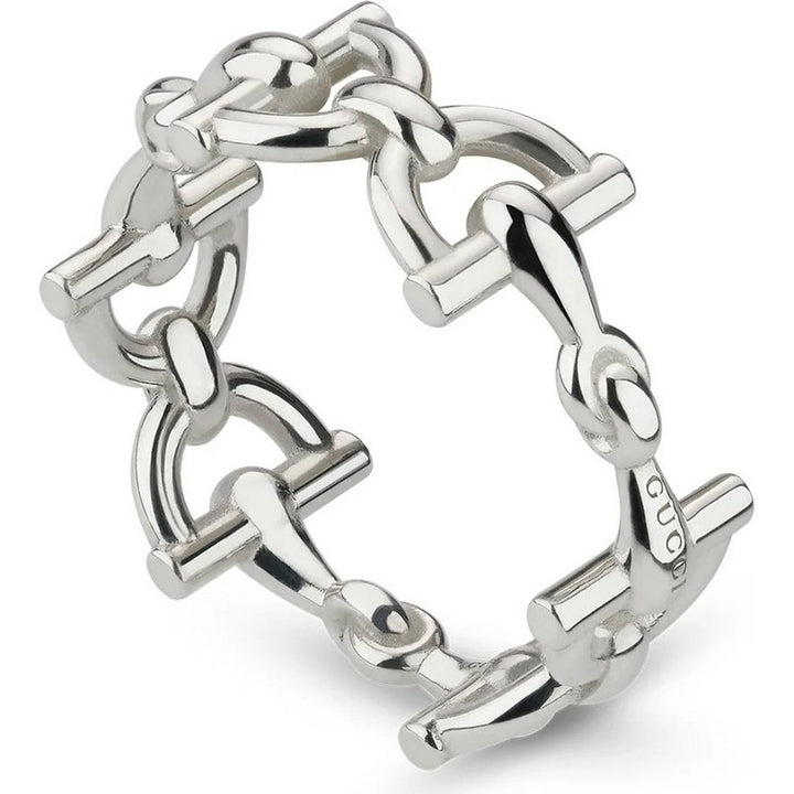 Gucci Staffa Sterling Silver Horsebit Ring YBC875947001013