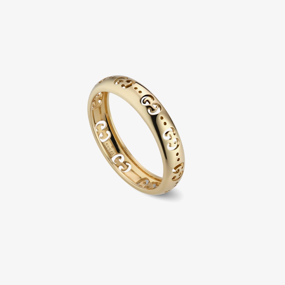 Gucci Icon 18K Yellow Gold 4 mm Ring Size 6.5 YBCA002QZ001013